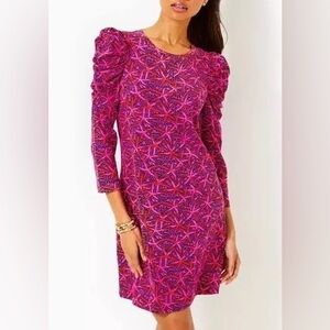Lilly Pulitzer Steffie Dress Passion Fruit Pink Star Searching size XXS